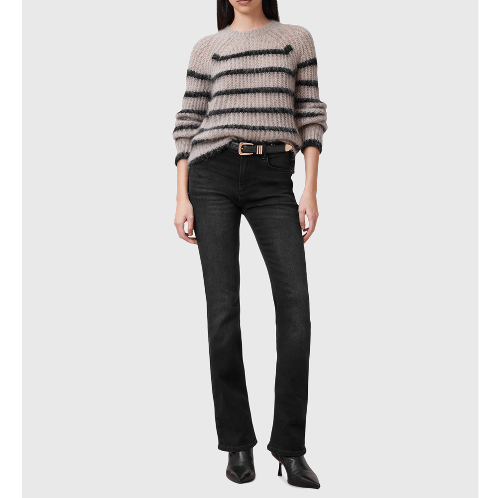 AllSaints Haldan Slim Washed Black Bootcut Denim Jeans